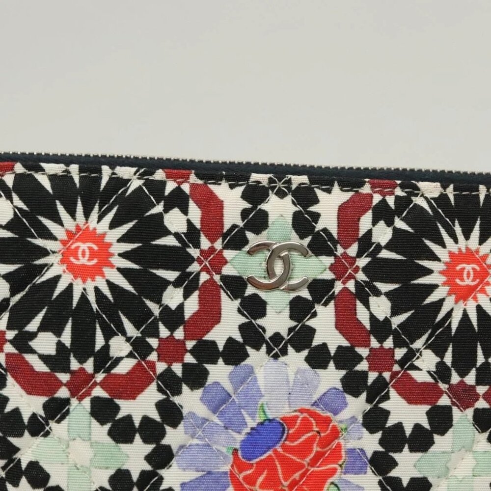 CHANEL Matelasse COCO Mark Pouch Nylon Multicolor CC Auth 129976V - Picture 8 of 16